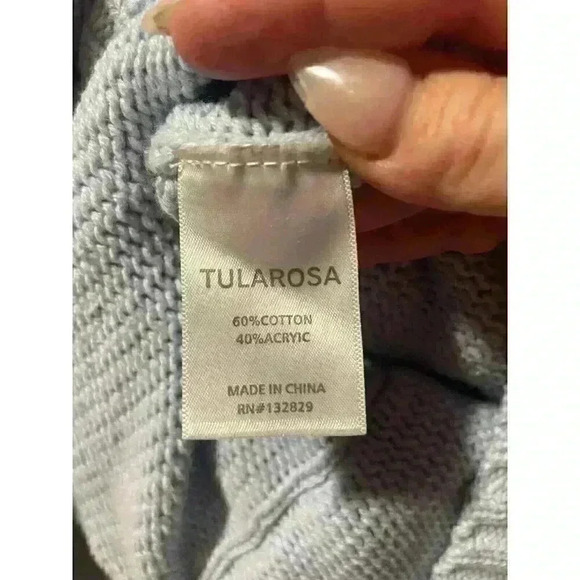 Tularosa Revolve Ribbed Ruffle Sweater Baby Blue Size XXS/XS/S - Picture 6 of 8